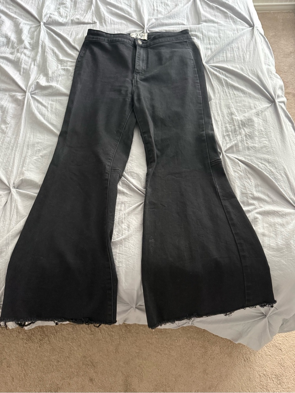 We The Free Black Flared Wide-Leg Jeans